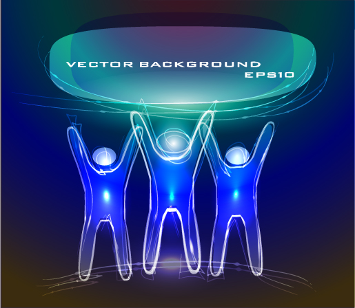 free vector Material Composition Of The Task Light Vector People Lines Flashing